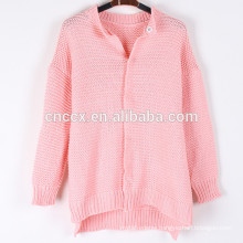 15ASW1061 Latest desiign open front ladies hand knitted cardigan